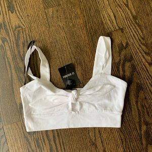 White bra top